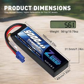 img 1 attached to High-Performance RC Car Battery Pack - 2 Pack Of Zeee 3S 9000MAh Lipo Batteries With 11.1V, 100C, EC5 Connector And Metal Plates In Soft Case For Trucks, Tanks, Racing, And Hobby Models