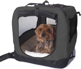 img 4 attached to 2PET Folding Soft Dog Crate: Compact & Convenient for Indoor, Travel, and Training - Ideal for Small Pets up to 15 lbs - 20 Inches Beige