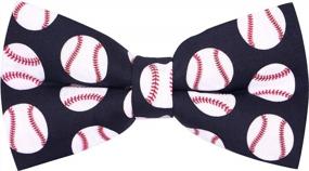 img 4 attached to Stylish Pre-Tied Bow Tie With Adorable Patterns - Adjustable For Adults And Children