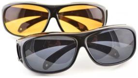 img 2 attached to Driving glasses HD Night Vision 2 pcs / sunglasses