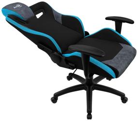 img 1 attached to Gaming computer chair AeroCool Count, upholstery: imitation leather/textile, color: steel blue
