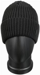 img 3 attached to Men's winter knitted hat with a lapel, insulated with a lining