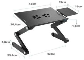 img 1 attached to Laptop Desk with T8 Cooling (Black)