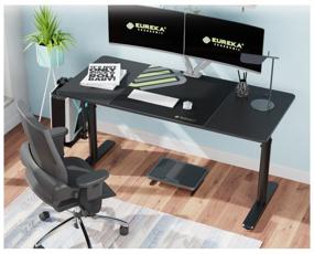 img 3 attached to Eureka Ergonomic компьютерный стол ERK-IMOD-60, ШхГхВ: 152.4х70х82 см, цвет: elegant black