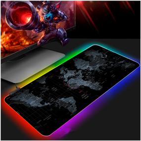 img 2 attached to 800x300x4mm RGB Backlit Gaming Mouse Pad Water Repellent Coating 14 Modes World Map Keyboard Mouse Pad