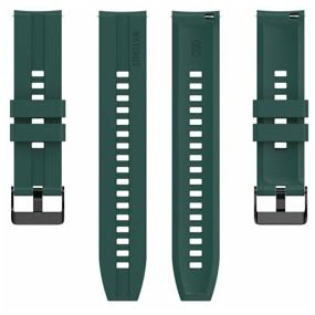 img 3 attached to Silicone strap for smart watch Amazfit Bip/ Bib Lite/ Bip S/ Bip U/ GTR 42mm/ GTS/GTS2 (width 20 mm) black clasp, Dark Green