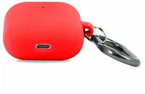 img 2 attached to Matt Case for Apple AirPods 2 with Carabiner / Silicone Briefcase for Wireless Earphones Apple Airwaves 2 Shock Proof (Red)