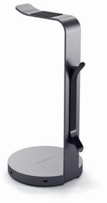 img 3 attached to Satechi Aluminum USB Headphone Stand Hub space gray