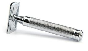 img 4 attached to 🪒 T-Blade MUHLE Elongated Handle: Traditional Chrome Closed Comb Safety Razor - Silver
