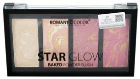 img 1 attached to Touching Nature Romantic Color Star Glow Baked Powder Blush, Beige/Light Pink/Rose/Pink