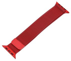img 3 attached to Metal strap compatible with Apple Watch Series 1, 2, 3, 4, 5, 6, SE, Milanese loop, 38/40mm, red
