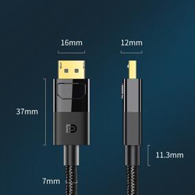 img 2 attached to Cable Mindpure DisplayPort - DisplayPort 1.4 8k 60Hz, 4k 144Hz, HDR, Fabric Braid DP002 1m