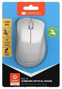 img 2 attached to Canyon 2.4 GHz Wireless mouse , with 3 buttons, DPI 1200, Battery: AAA*2pcs , pearl white grey67*109