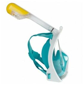 img 1 attached to Underwater snorkel mask with action camera mount, size L/XL, blue