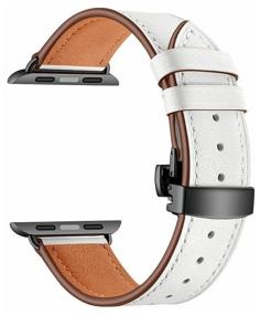 img 3 attached to Leather Calfskin Strap for Apple Watch 42/44/45 mm ANNET MANCINI LWA-05-44-WH White