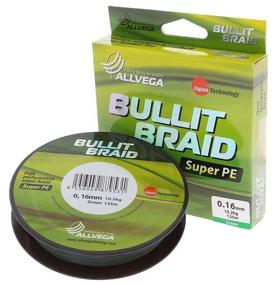 img 1 attached to Плетеный шнур ALLVEGA BULLIT BRAID d=0.16 мм, 135 м, 10.2 кг, dark green, 1 шт.