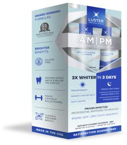 img 2 attached to Luster Premium White AM/PM Whitening System - Innovated Toothpaste Set