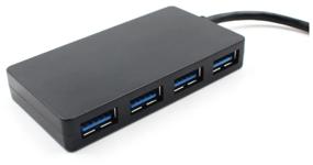 img 2 attached to 🖥️ 4-Port USB 3.0 Hub - Black