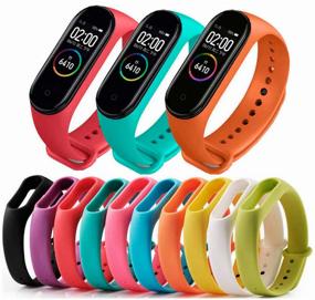 img 1 attached to Silicone strap for Xiaomi Mi Band 3 and Mi Band 4 fitness bracelet / Replacement bracelet for Xiaomi Mi Band 3 and Mi Band 4 smart watches (Black)