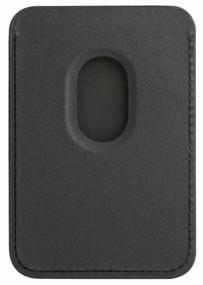 img 2 attached to Leather wallet case for cards and business cards / Black / MagSafe Leather Wallet for Apple iPhone