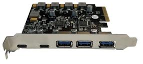 img 2 attached to PCIe x4 v3.0 controller (ASM3142 VL820-Q8) | USB 3.2 Gen2x1, 2xType-C 3xUSB-A | ORIENT AM-U3142PE-3A2C