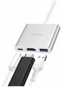 img 4 attached to Hub Hoco Type-C HB14 Easy use USB-C to USB3.0 HDMI PD, silver