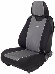 img 1 attached to Car T-shirt AUTOPROFI CRB-402Pf CARBON PLUS, front row, closed seat, carbon look polyester, 4-piece, black/grey