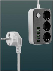 img 3 attached to Surge protector Wire tech 6 USB 3 sockets CX-U613 / USB 4.1A charging / Fast charging / Stabilizer / Surge protection