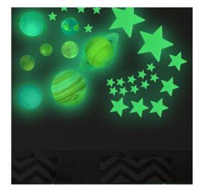 img 2 attached to A set of glow-in-the-dark decorative/interior stickers, 101 stars and 8 planets of the solar system