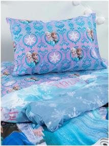 img 3 attached to Bed linen Fidget Frozen Sisters and Olaf, poplin, 1.5-bed, blue / white