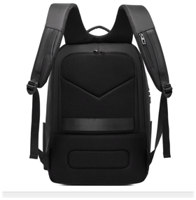 img 3 attached to Backpack MyPads M2716 made of high-quality wear-resistant moisture-proof Oxford fabric for laptops 17/17.3 inches with a USB charging port and earphone.