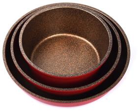 img 4 attached to Cookware set Korea Wok Hard Rock, 4 pr. red/gold