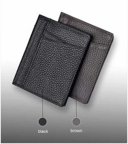 img 3 attached to 100% Genuine Leather Super Slim Soft Wallet Mini Credit Card Wallet Men Wallet Slim Small