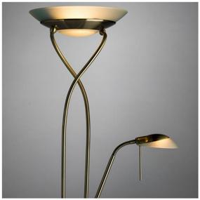 img 2 attached to 💡 Arte Lamp Duetto A4399PN-2AB Floor Lamp, 230W R7s, Bronze Armature and Shade