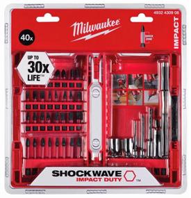 img 1 attached to Milwaukee Shockwave Bit & Bit Set 4932430908, 40 pcs, Red