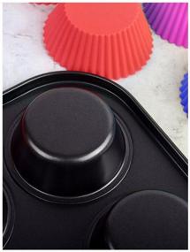 img 3 attached to Carbon steel baking dish for 12 cupcakes 12 silicone molds, 353x265x28 mm