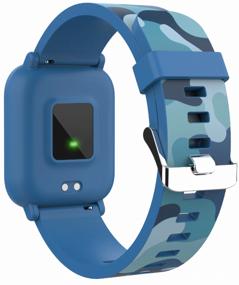 img 4 attached to 📱 Canyon CNE-KW33: Blue Camouflage Children's Smart Watch for Active Kids