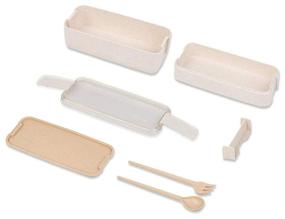 img 2 attached to Lunch box with cutlery, 750 ml, beige