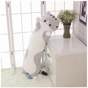 img 2 attached to Soft toy Cat - baton, toy - hug 110 cm - Gray