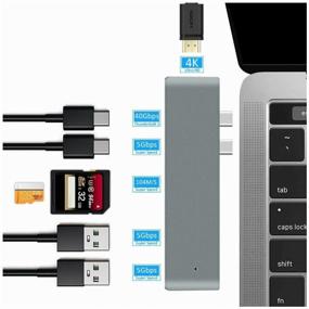 img 2 attached to USB-hub (adapter, adapter) Aluminum Type-C 7 in 1 (Gray) for MacBook 13