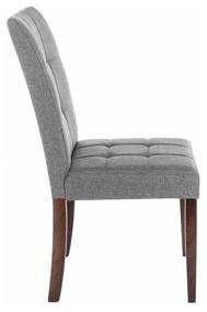 img 3 attached to 🪑 Woodville Madina Chair: Solid Wood with Grey Fabric - Dark Walnut Finish