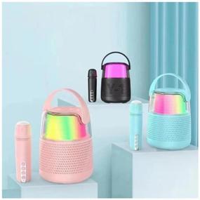 img 3 attached to 🔊 Y-1 Portable Speaker: Bluetooth 5.0, Hi-Fi Sound Quality, Wireless Microphone, Karaoke - Black