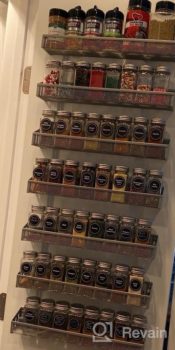 img 1 attached to 4 Pack Silver Wall Mount Spice Rack Organizer For Cabinets, Pantry Door, Cupboard Seasoning Jars Shelf Storage review by David Merculief