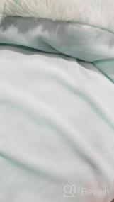 img 8 attached to LIFEREVO Aqua Luxury Shaggy Plush Duvet Cover - Ultra-Soft Crystal Velvet Mink Reverse, Hidden Zipper Closure, Twin Size