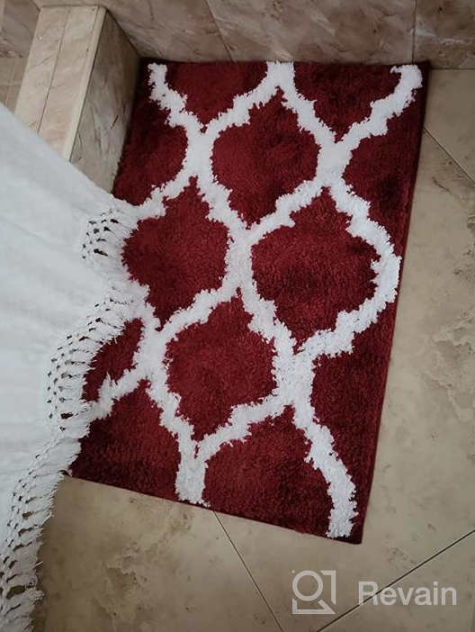 img 1 attached to Plush And Absorbent Microfiber Bath Rug - Non-Slip Shaggy Mat For Bathroom, Tub, And Shower - Machine Washable Black Bath Mat, 16X24 - Luxurious Bathroom Carpet By OLANLY review by Matthew Richards