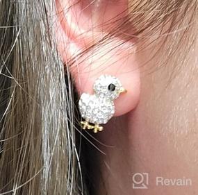 img 5 attached to ✨ Stunning Navachi 18k Gold Plated Chicken Crystal Enamel Stud Earrings: A Perfect Delight for Jewelry Lovers!