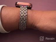 img 1 attached to WFEAGL Compatible For Apple Watch Band 38Mm 40Mm 41Mm Series 7 6 5 4 3 2 1 SE Women, Slim Bling Diamond Jewelry Rhinestone Iwatch Band, Stainless Steel Metal Wristband Strap review by Hunter Feerey