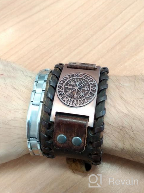 img 1 attached to Brown Viking Bracelet Adjustable Wristband review by Matt Kovacevic