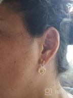 img 1 attached to 💎 Sparkling Initial Earrings: Sterling Silver Plated Girls' Jewelry review by Yvonne Gallegos