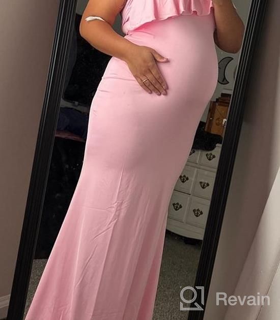 img 1 attached to Elegant Maxi Maternity Dress With Ruffles And Stretchy Slim Fit - Perfect For Photography Shoots review by Gladys Aranjo